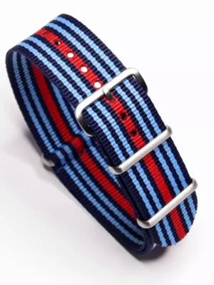 One-Piece Martini Inspired Lancia Rally Racing Colors Strap Nylon Watch Band